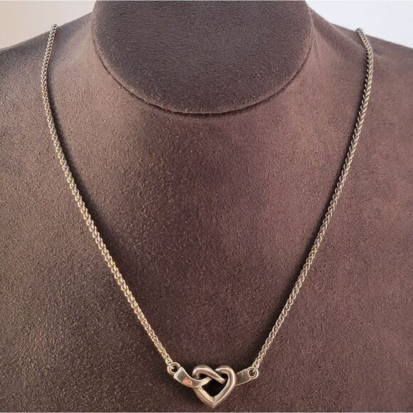 James Avery Sterling Heart Knot Ribbon Pendant Necklace - Picture 3 of 6